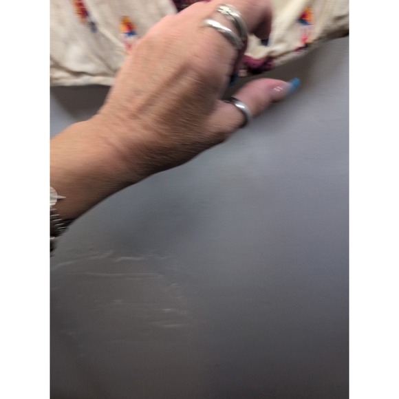 Blue Rain womens top size Small boho‎ Floral deep v neck line stretchy - Picture 5 of 8